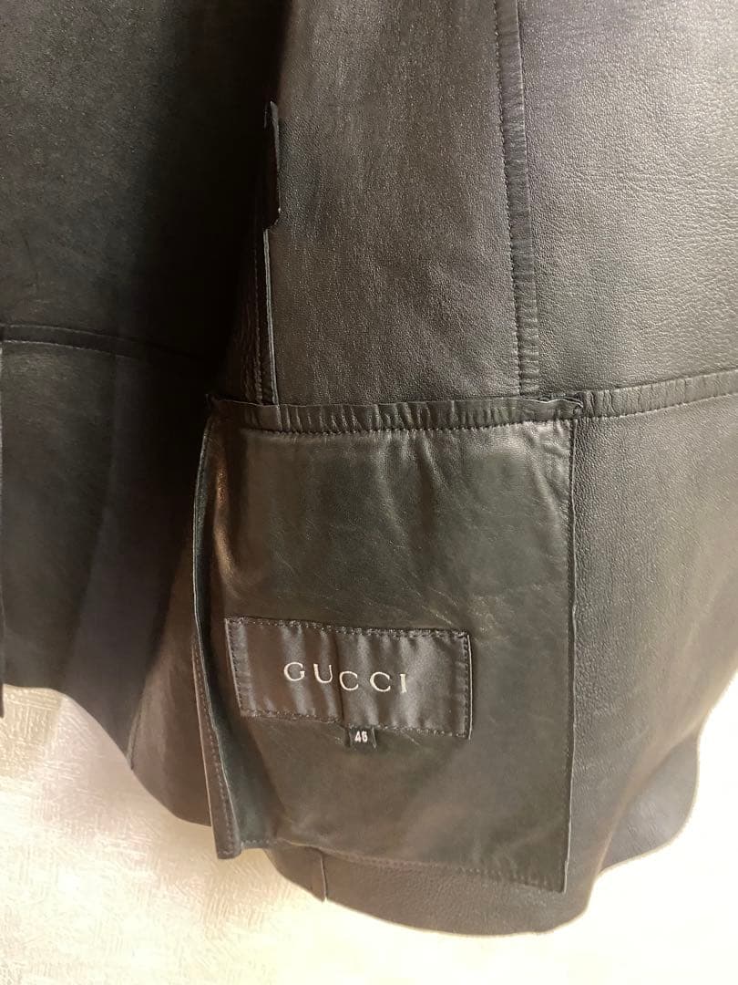 GUCCI ブラックレザージャケット サイズ46