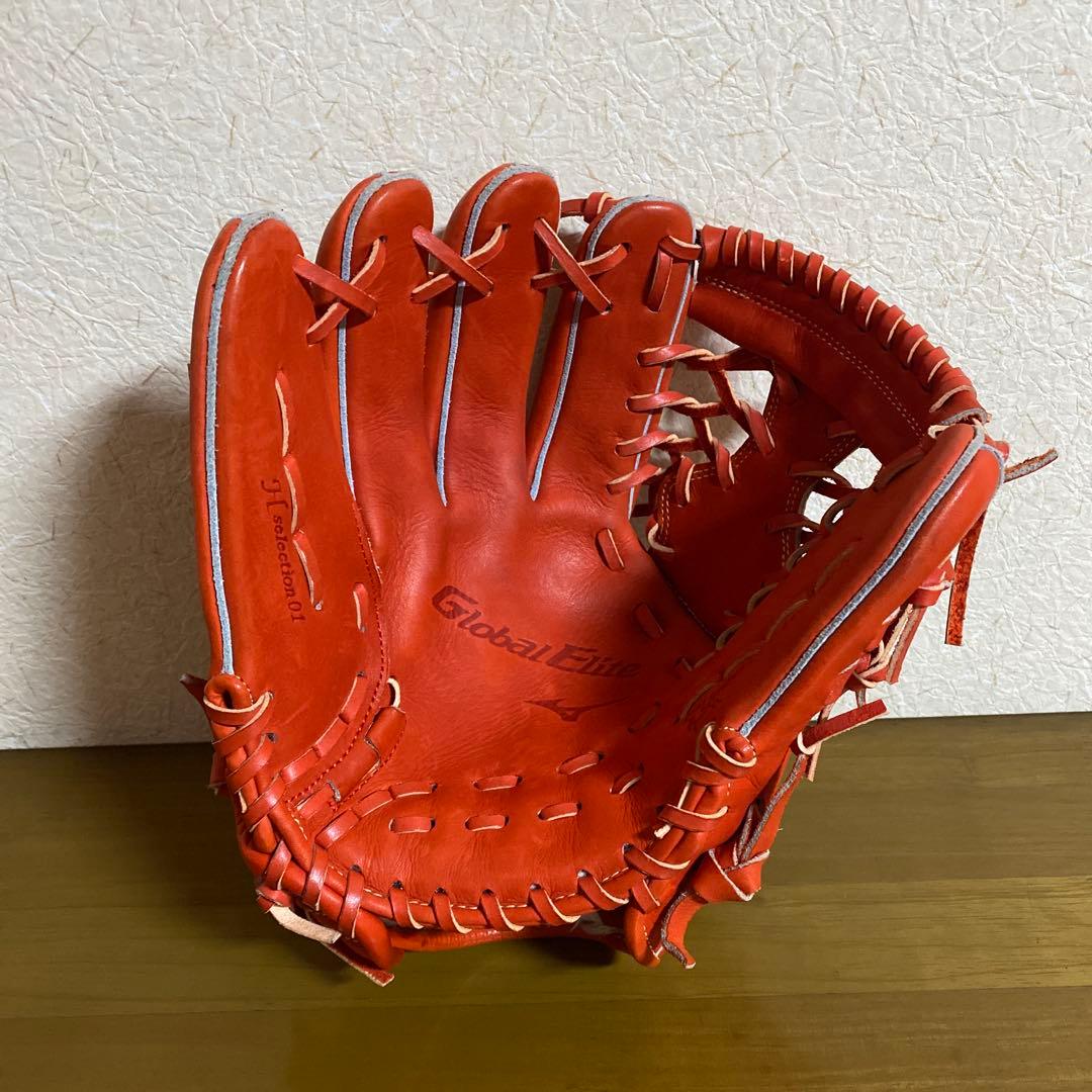 Mizuno Global Elite 軟式グローブ オレンジ