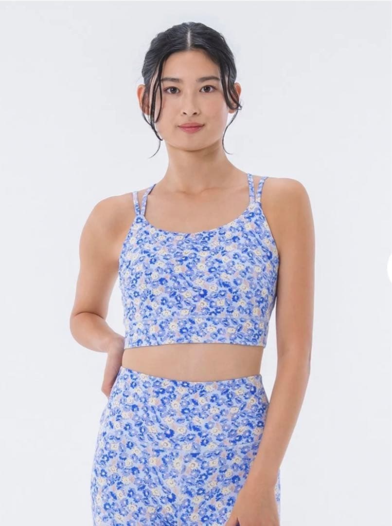【SUKALA】フラワーガーデンプリントセパレートタンクトップM アクアブルー