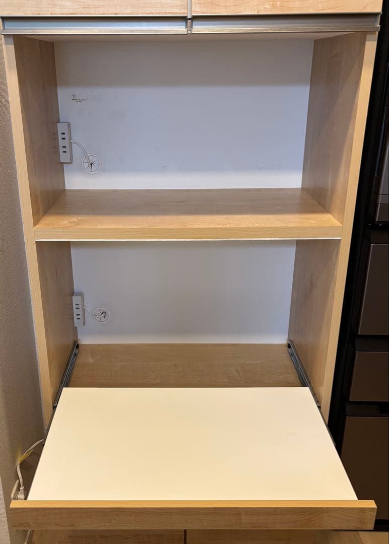 【panap】木目調 食器棚 レンジ台 キッチンボード 幅70cm