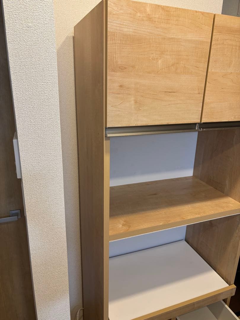 【panap】木目調 食器棚 レンジ台 キッチンボード 幅70cm