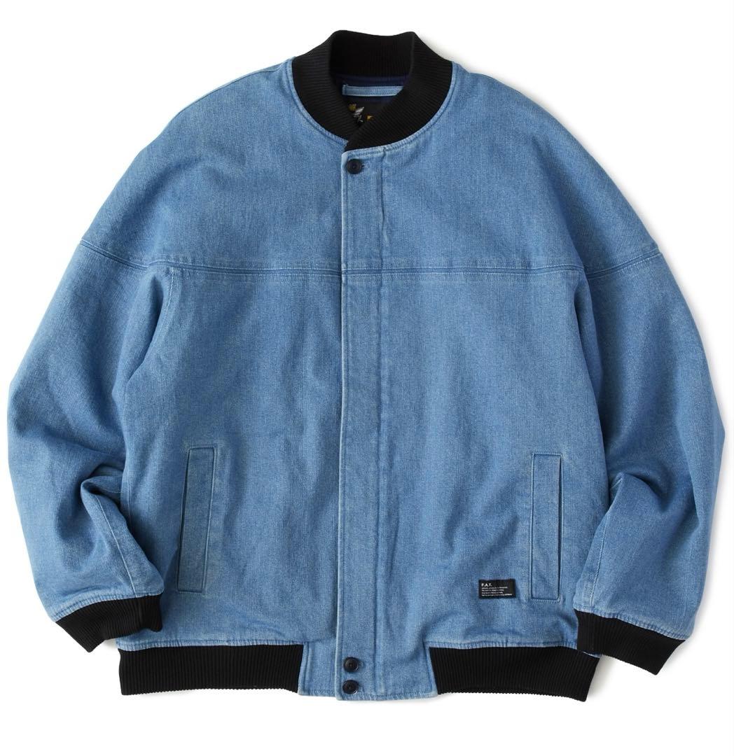 美品FAT BOUNCER DライトブルーデニムジャケットJUMBO MAー1