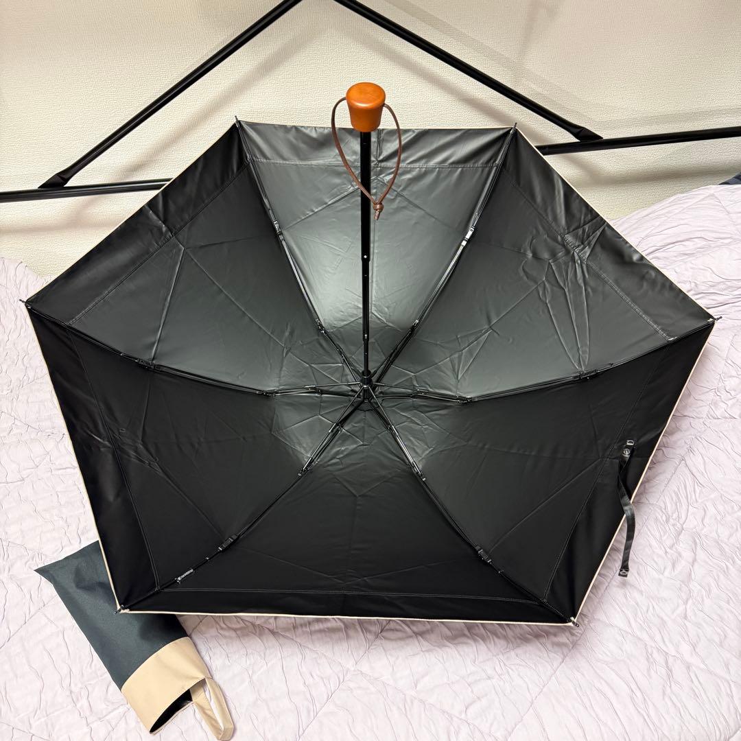 サンバリア100 3段折り日傘（ブラック） 傘袋付き