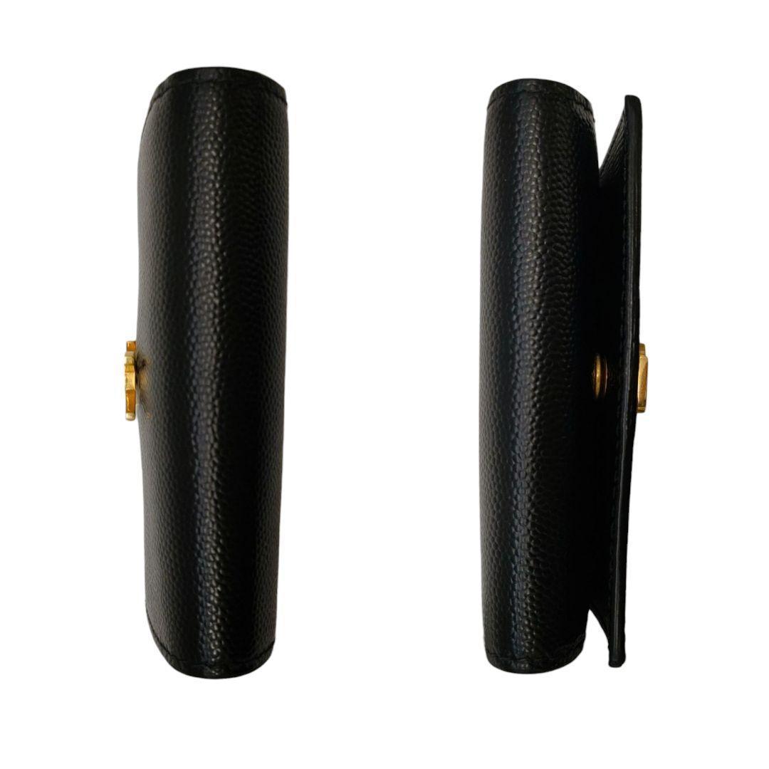 サンローラン　4連キーケース　カサンドラ　YSL　レザー　ブラック