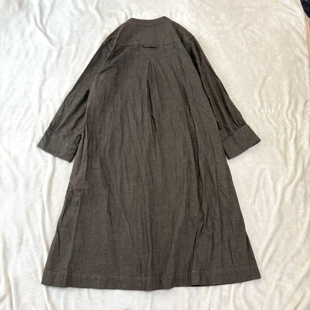 MHL. マーガレットハウエル コットン バンドカラー　Aラインワンピース