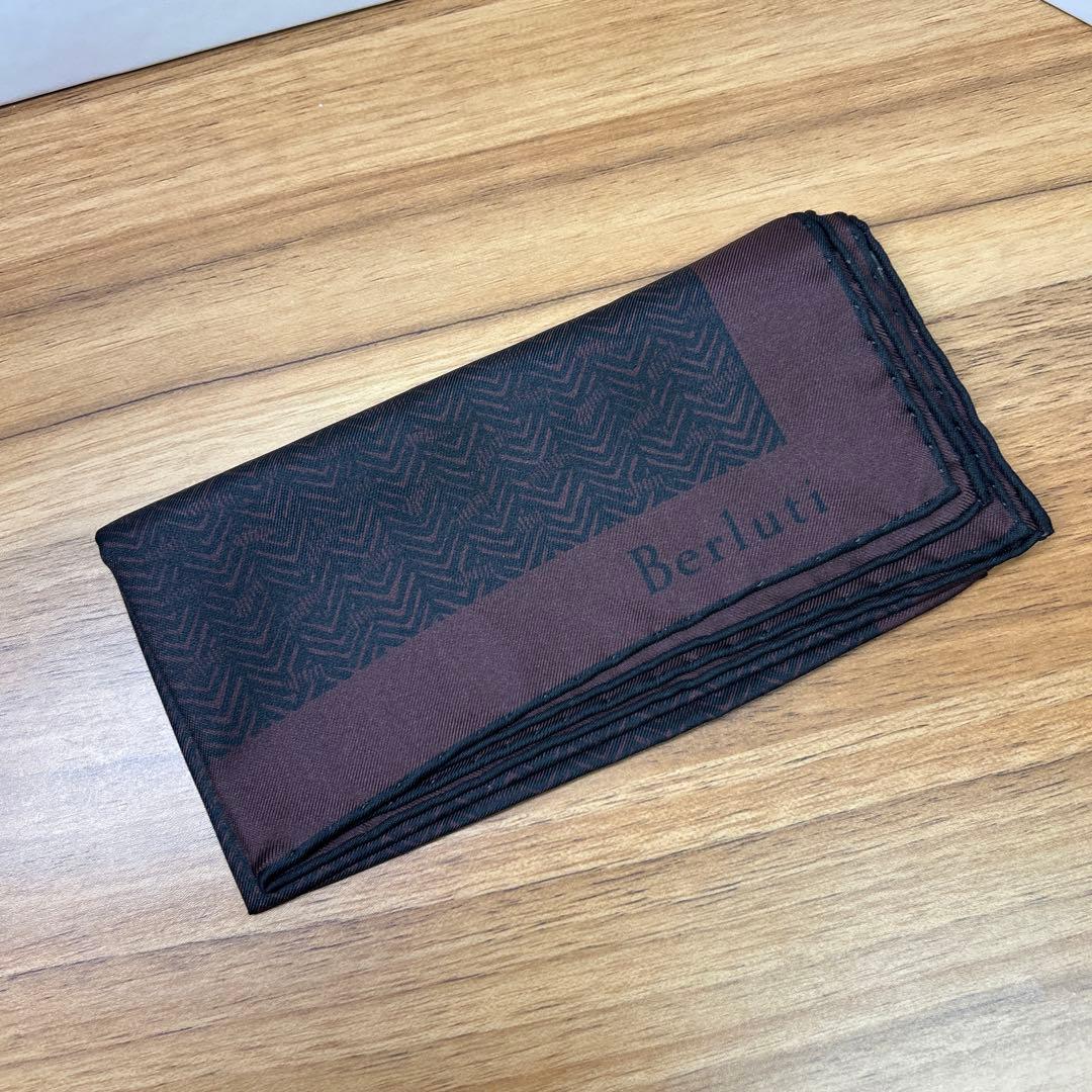 Berluti シルクハンカチ ヘリンボーン