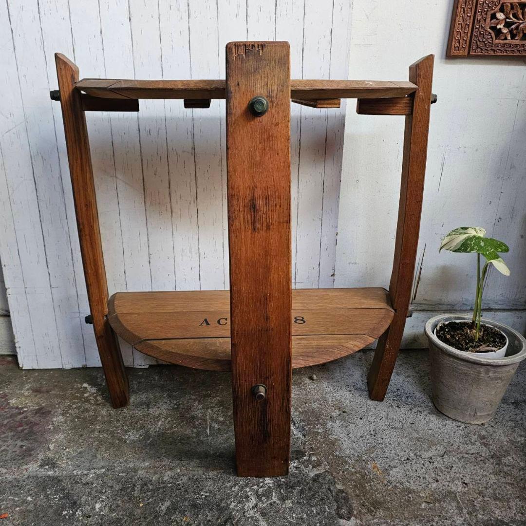 【q117/k】木製 樽 棚 飾り棚 インテリア