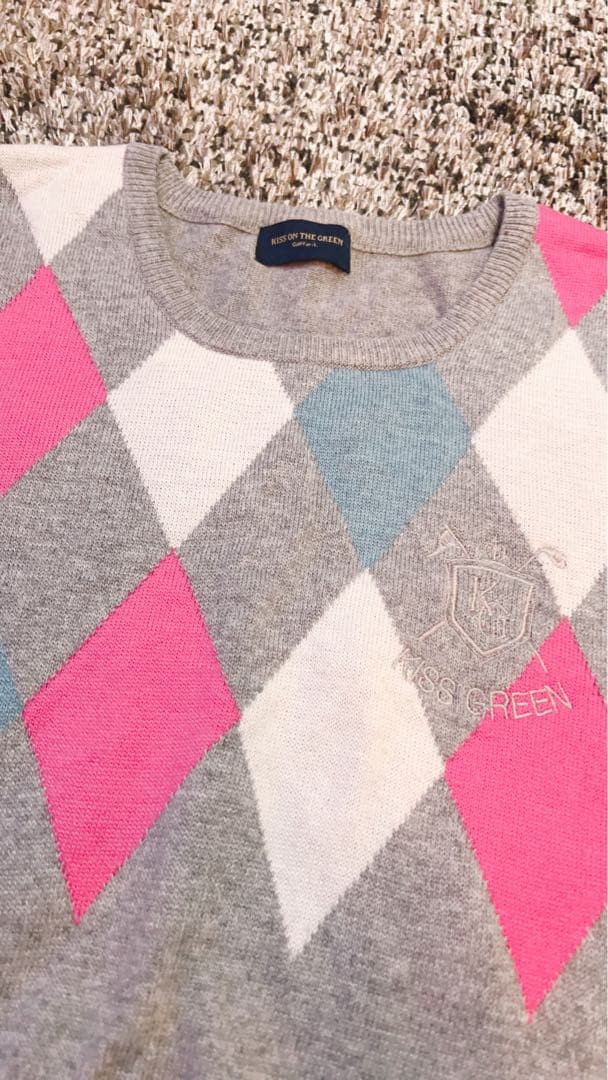 【美品】キスグリーン＊セットアップ＊ニット＊スカート＊ゴルフウェア＊ゴルフ女子♬