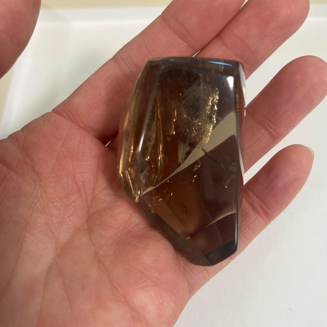 【天然石】スモーキー(ゼウス)シトリンクォーツ　フリーカット　専用箱付き 75g