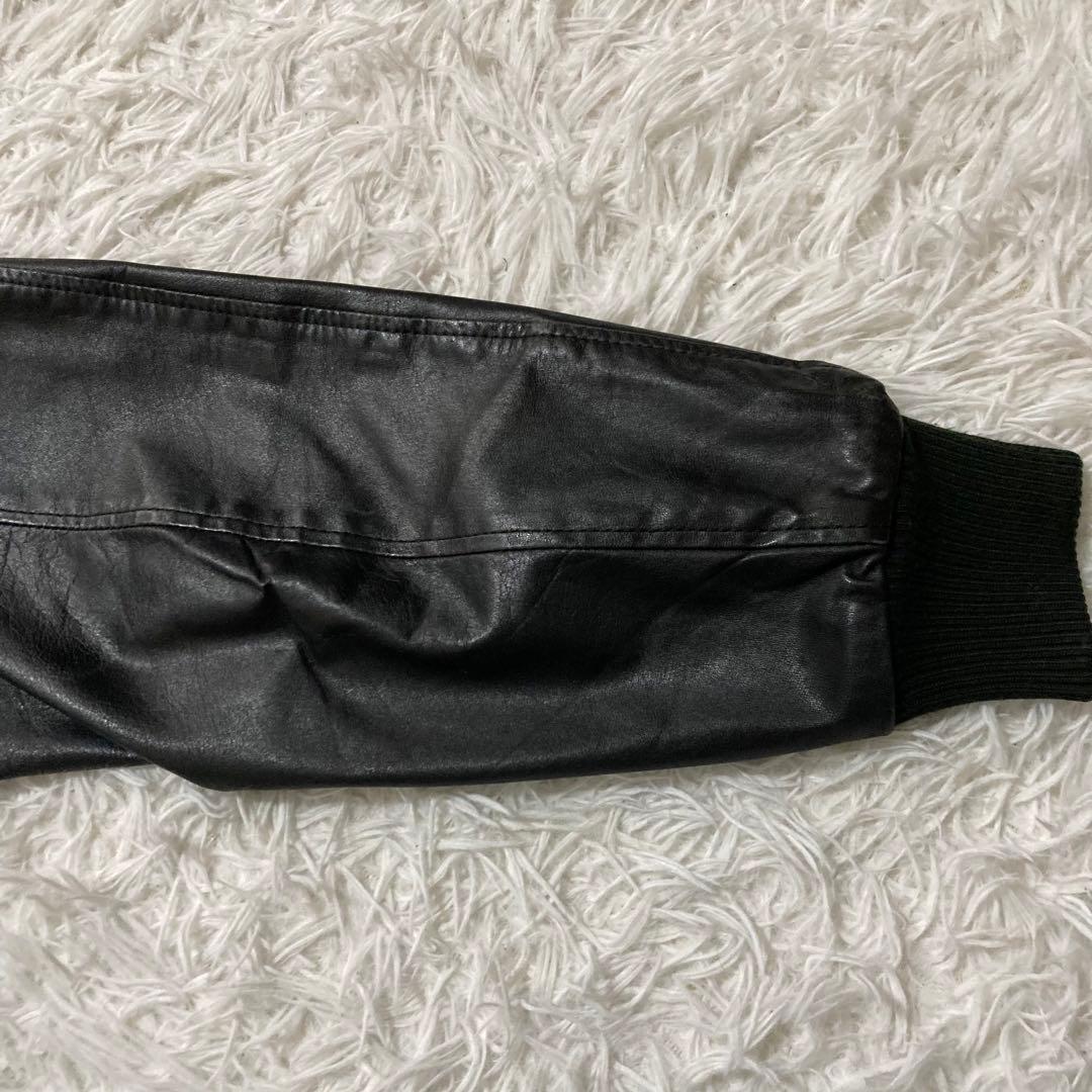 ブガッティ Bugatti 黒レザージャケット　スタンドカラー LLサイズ