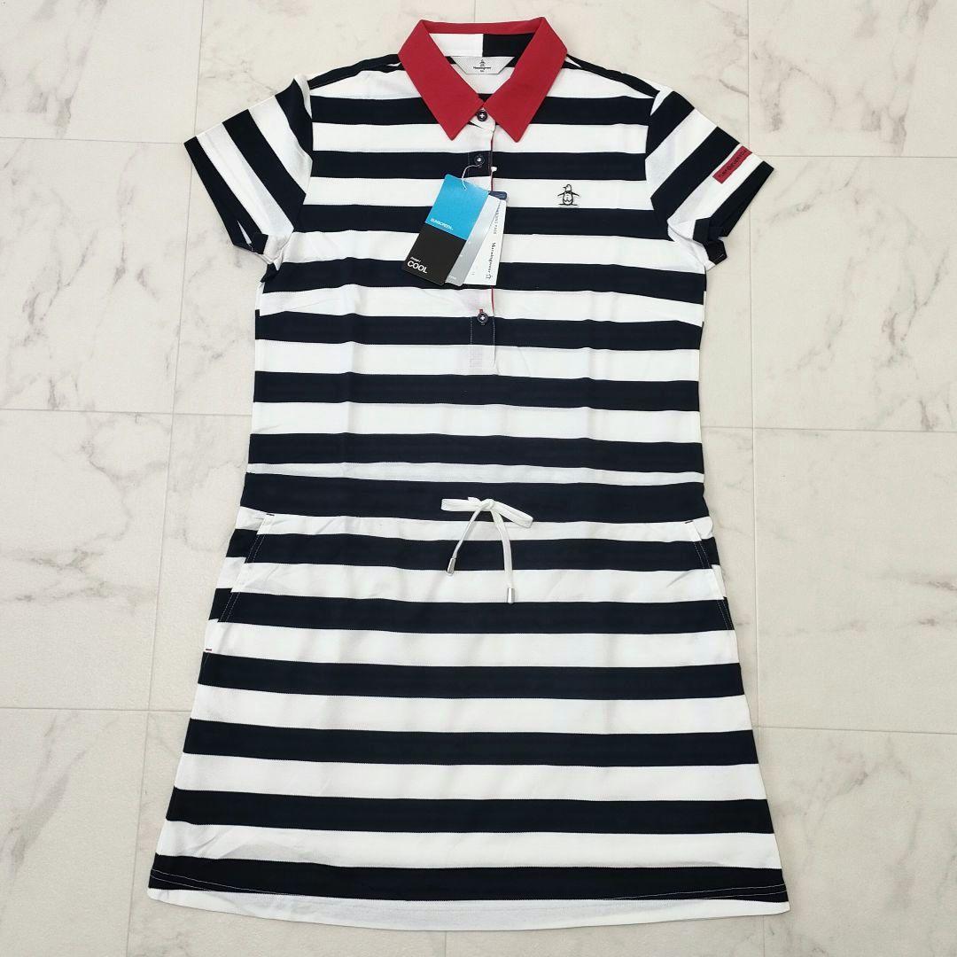 【新品タグ付き①】マンシングウェア　ワンピース　ボーダー　裏地付き　LLサイズ