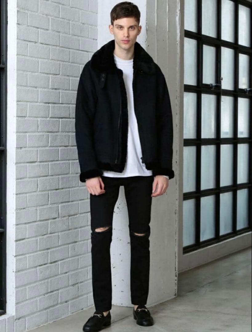 【新品】BEAUTY & YOUTH フェイクムートン B-3 ブルゾン