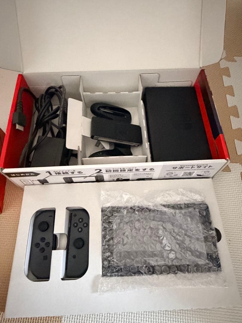 【美品】Switch本体グレー 付属品完備　バッテリー強化版
