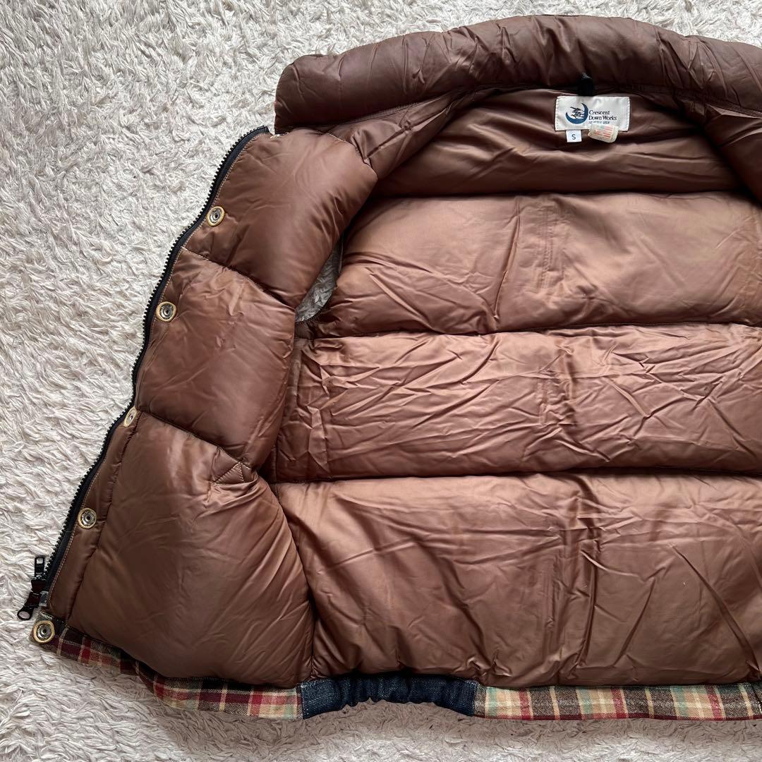 クレセントダウンワークス/チェックウール/ダウンベスト/USA製