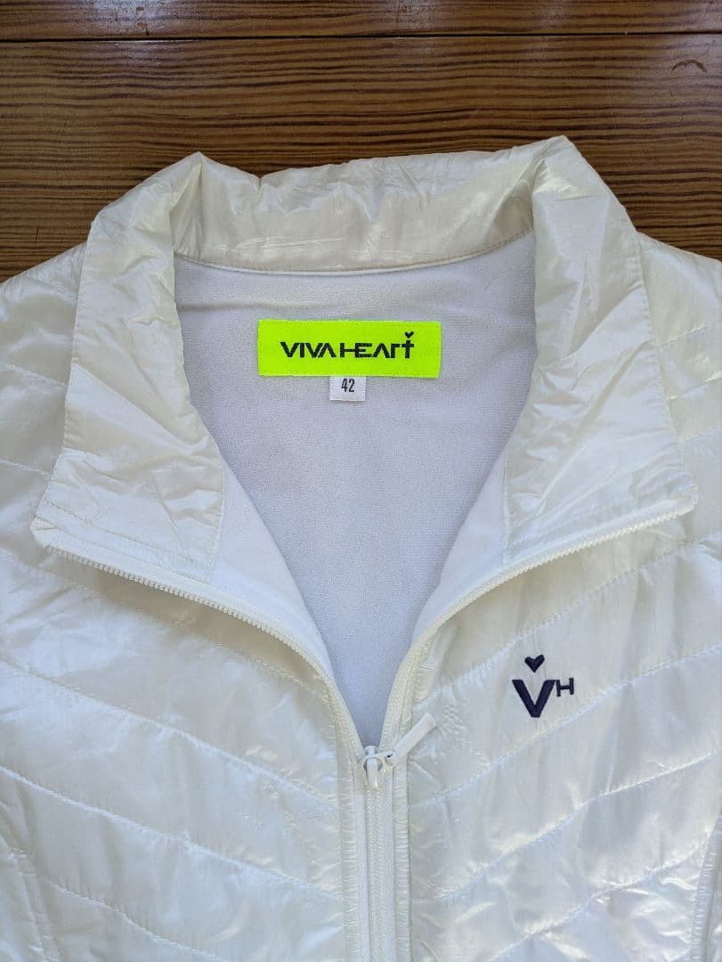 ビバハート 中綿 切り替え フリース ワンピース ホワイト 42