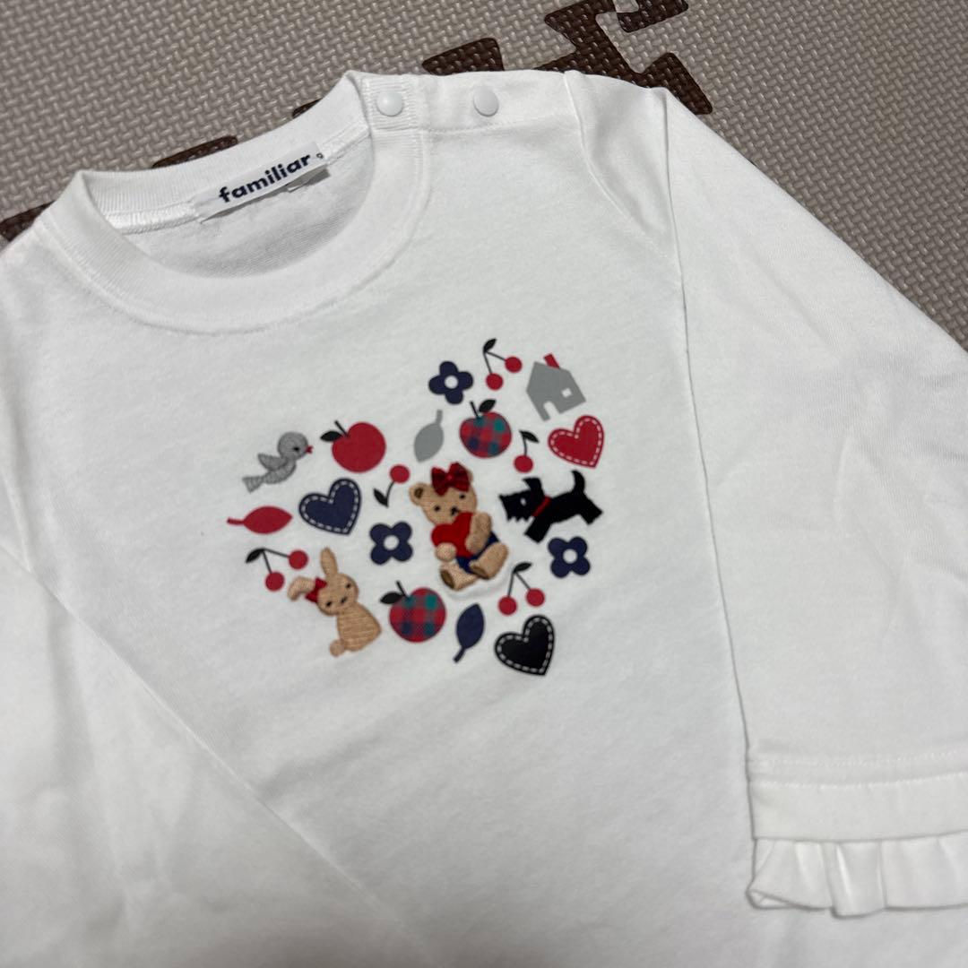 familiar ハート柄 長袖Tシャツ