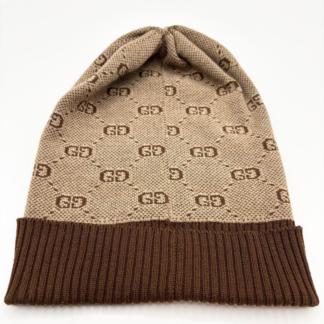 GUCCI グッチ GG ニット帽 Lサイズ ベージュ ブラウン系 ユニセックス