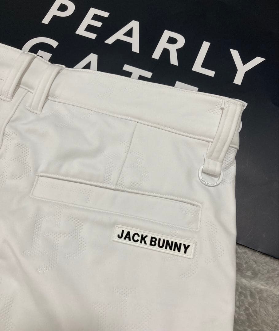 新品 ジャックバニー ピンソニック裏フリース 防風テーパードパンツ(5)L/白