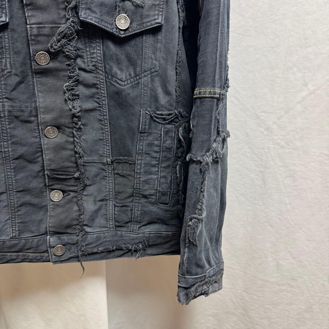 DOLCE&GABBANA パッチワークデニムジャケット　ブラック　再構築