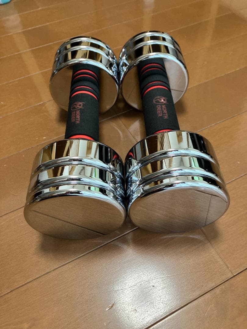 【美品】Northdeer 可変式 ダンベルセット 5kg×2個 鏡面仕上げ
