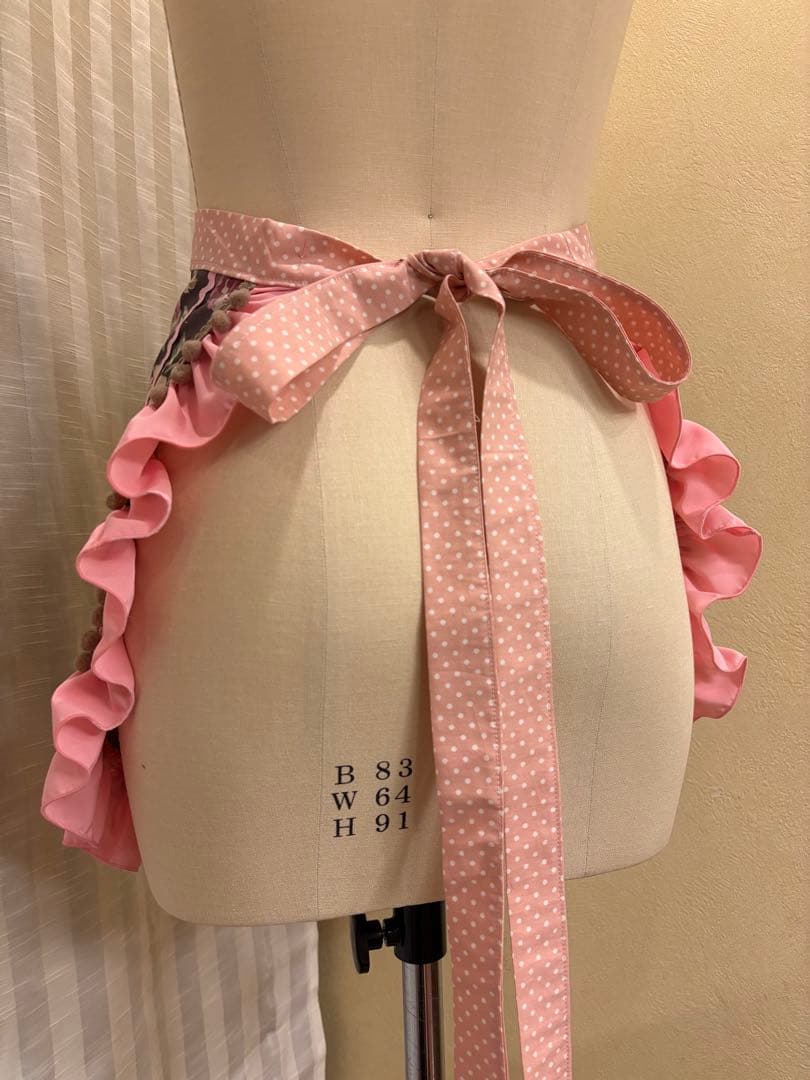 フラメンコ衣装　エプロン　シージョ　セット　モカブラウンバラ柄　ブラウン水玉