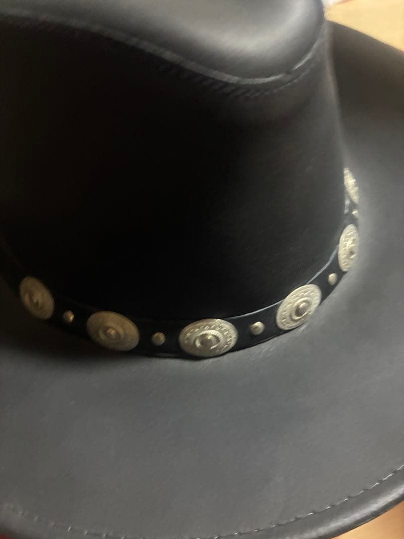 最終値下げヘンシェル　レザーウエスタンハット　XL 黒