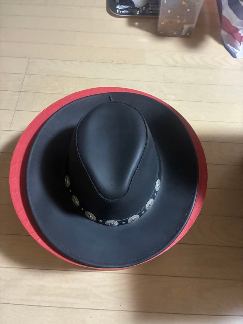 最終値下げヘンシェル　レザーウエスタンハット　XL 黒