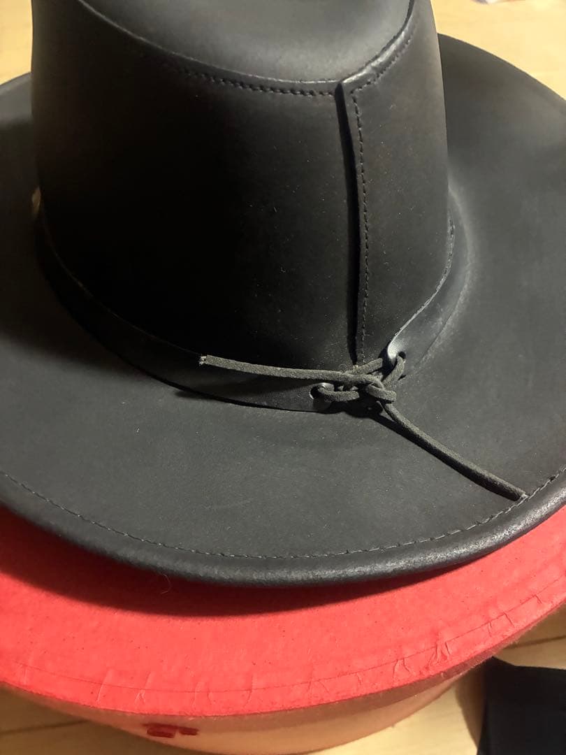 最終値下げヘンシェル　レザーウエスタンハット　XL 黒