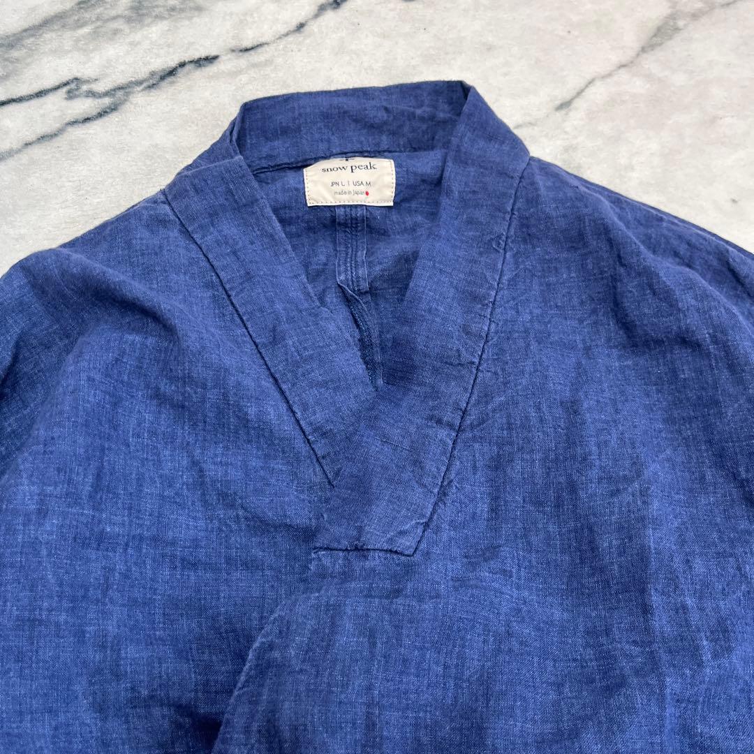  Peak 野良着ノラギ ガウン インディゴ リネン100% Lサイズ