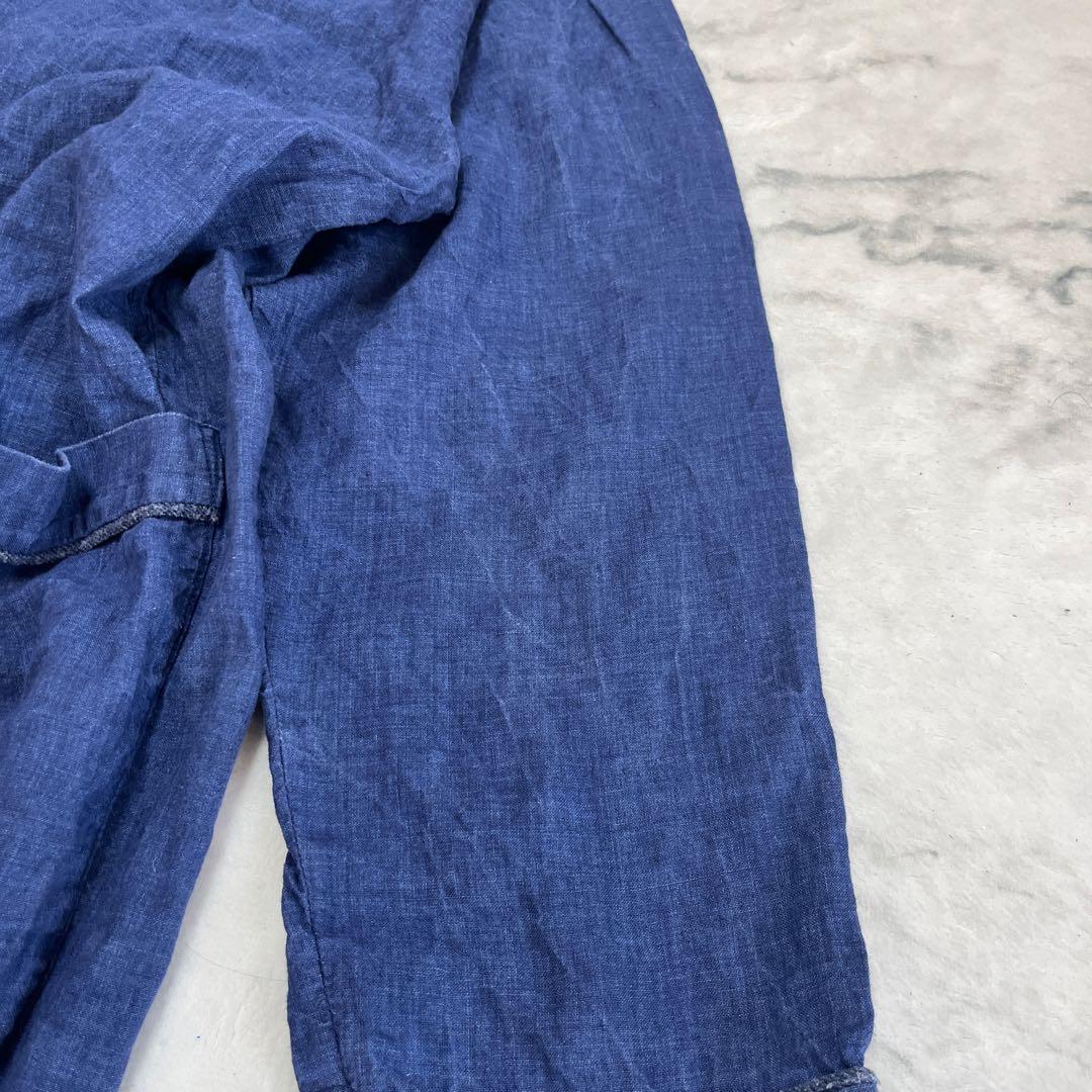  Peak 野良着ノラギ ガウン インディゴ リネン100% Lサイズ