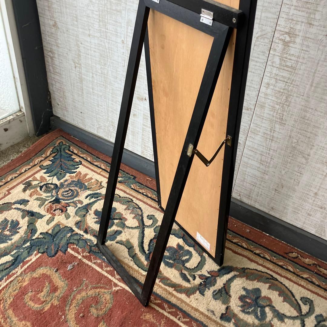 北欧レトロ 塩川光明堂 木製 スタンドミラー 姿見 全身鏡 壁掛けミラー 全身鏡