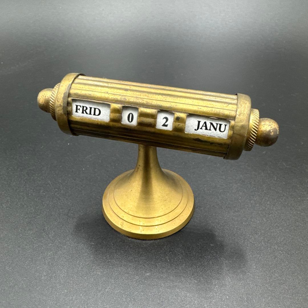 ★ アンティーク 回転式 卓上カレンダー ゴールド ★