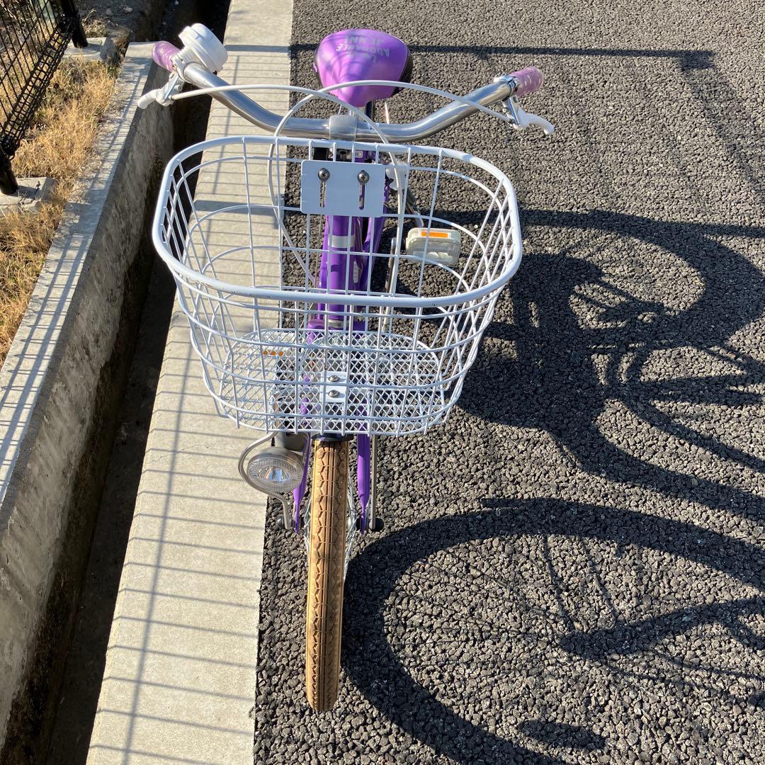 子供用自転車 紫色 前部バスケット付きジェニー