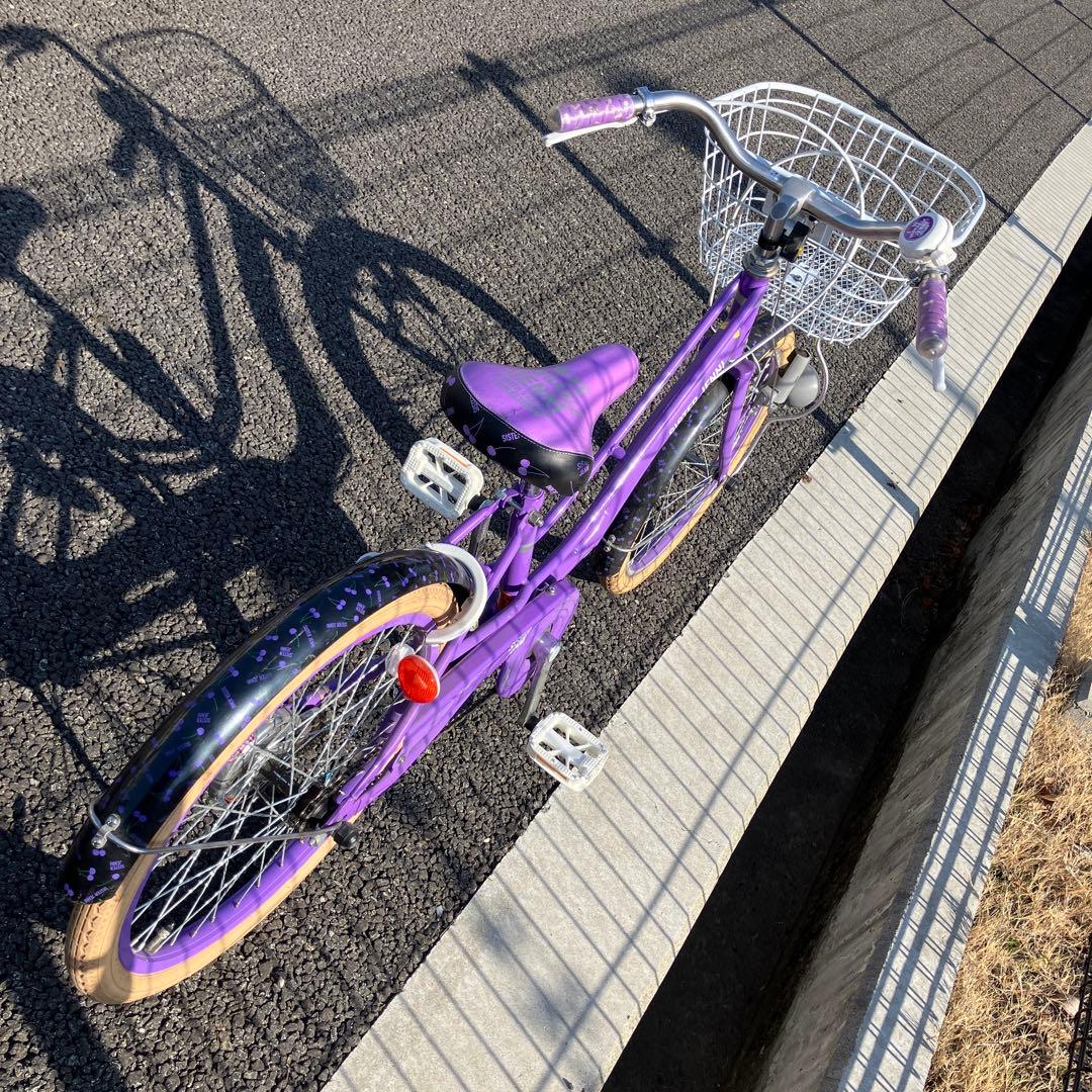 子供用自転車 紫色 前部バスケット付きジェニー