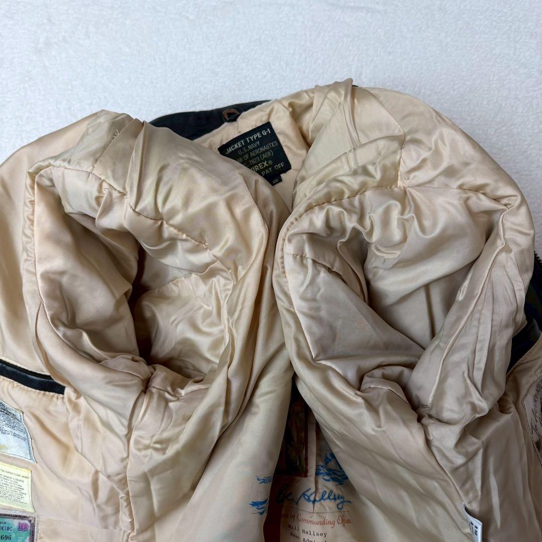 美品 90s AVIREX G1 レザージャケット 胸タグ ラムレザー ブラック