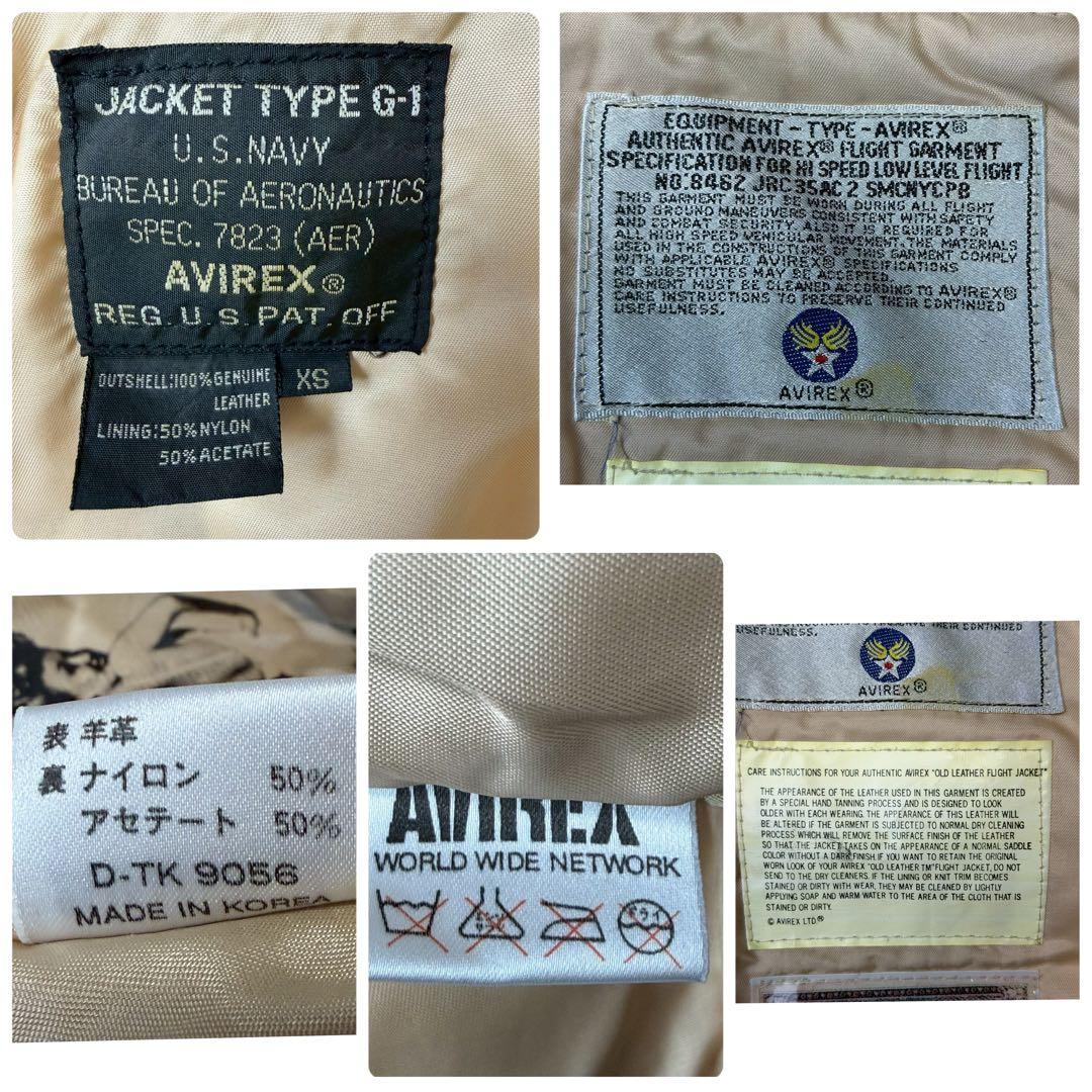 美品 90s AVIREX G1 レザージャケット 胸タグ ラムレザー ブラック