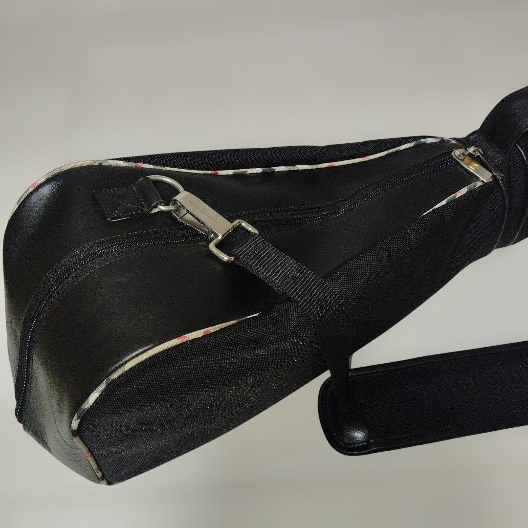 BURBERRY GOLF 黒 ゴルフバッグ　バーバリー　革