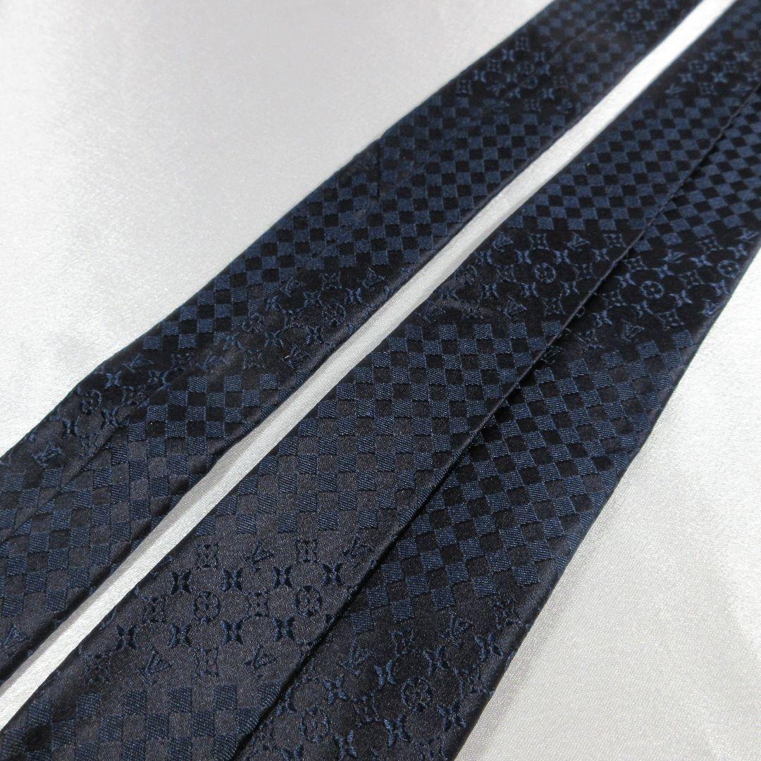 美品☆ルイヴィトン　ミックスモノグラム　ネイビー　ネクタイ