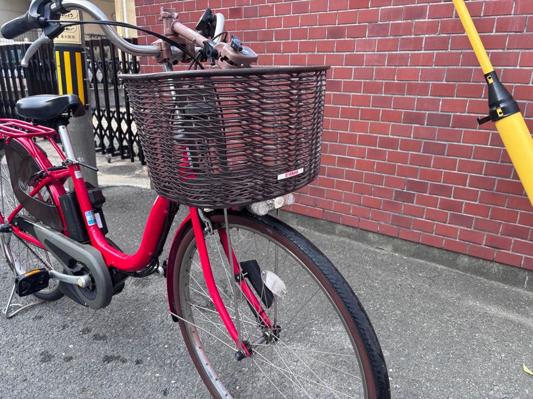 YAMAHA pas natura 赤色 電動アシスト自転車 シティタイプ