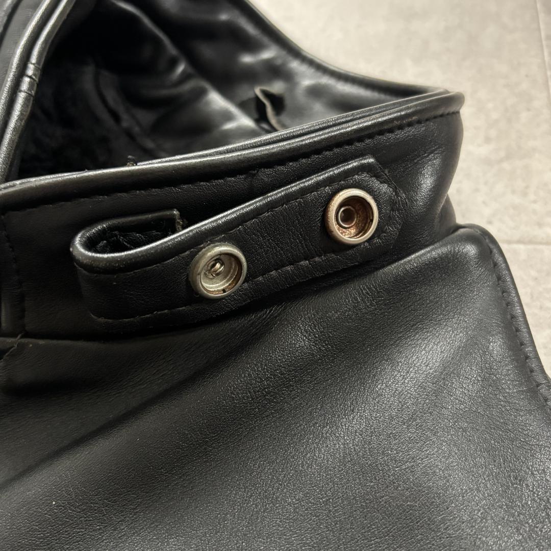 【名作641・ライナー付】ショット/シングルライダース/本革/ブラック/36