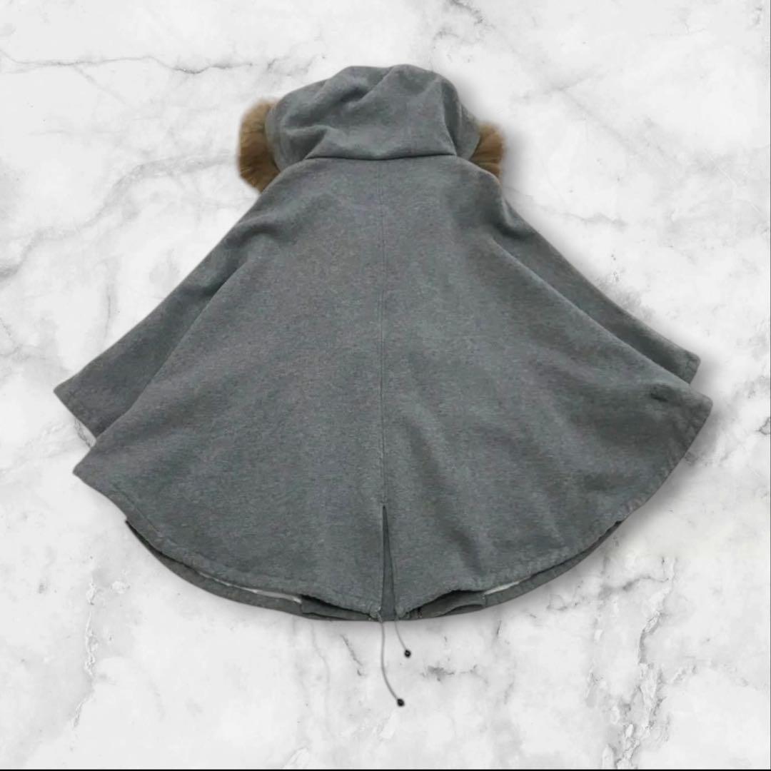 美品❤️バーバリーブルーレーベルホースマーク ラクーンファーポンチョ ケープコート