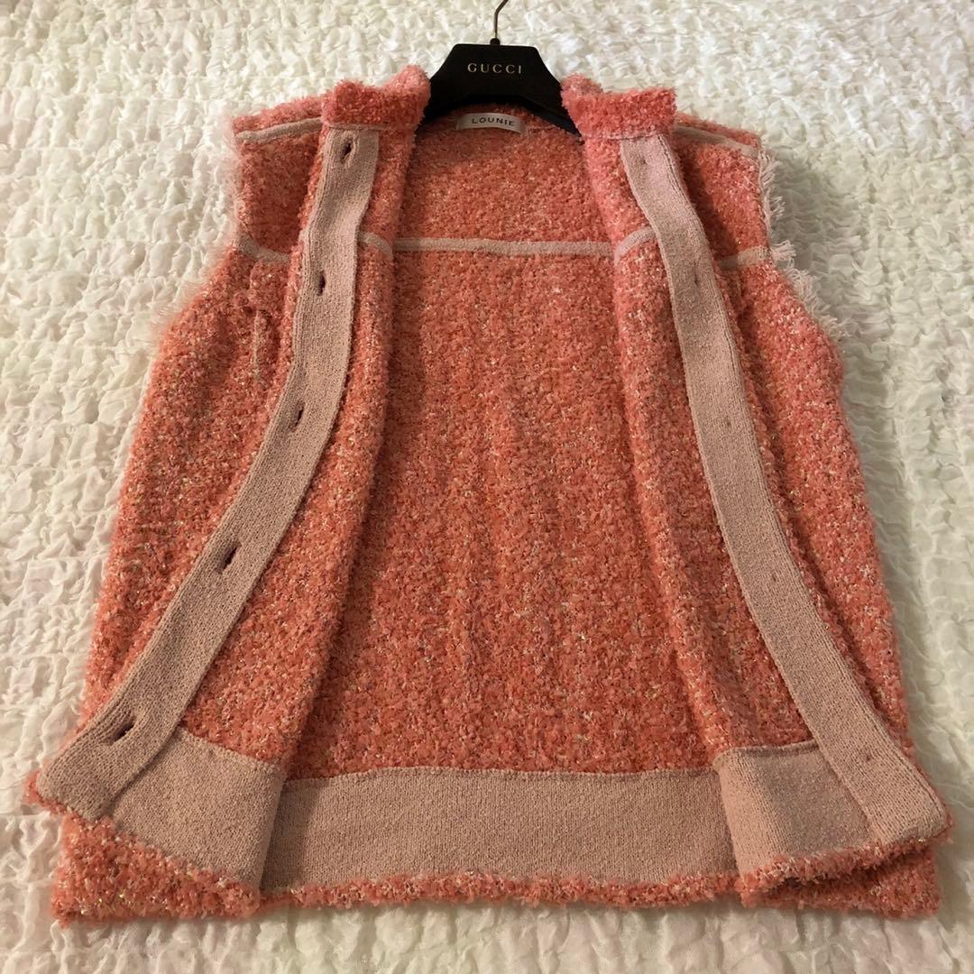 ルーニー　【洗える】ツイード風ニットジレ　ベスト