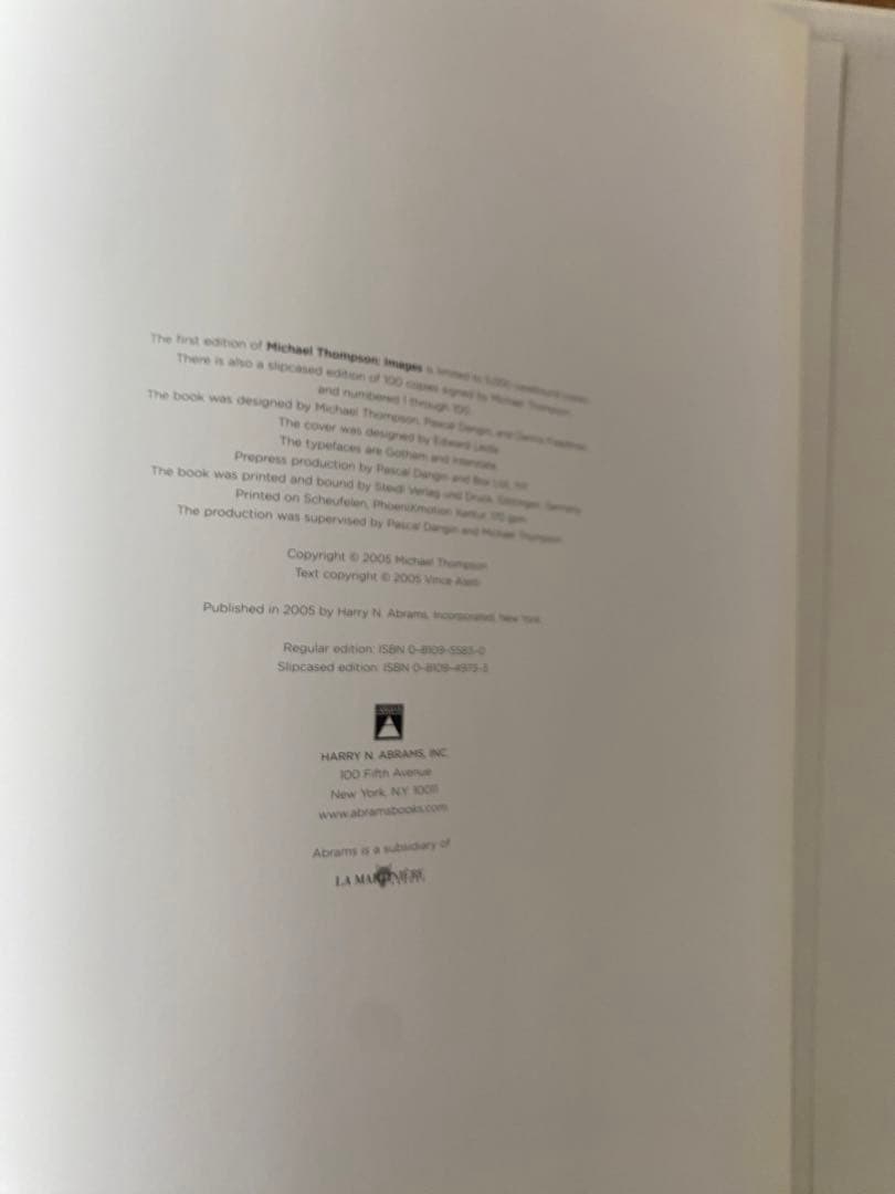 マイケルトンプソン写真集 『MICHAEL THOMPSON 』