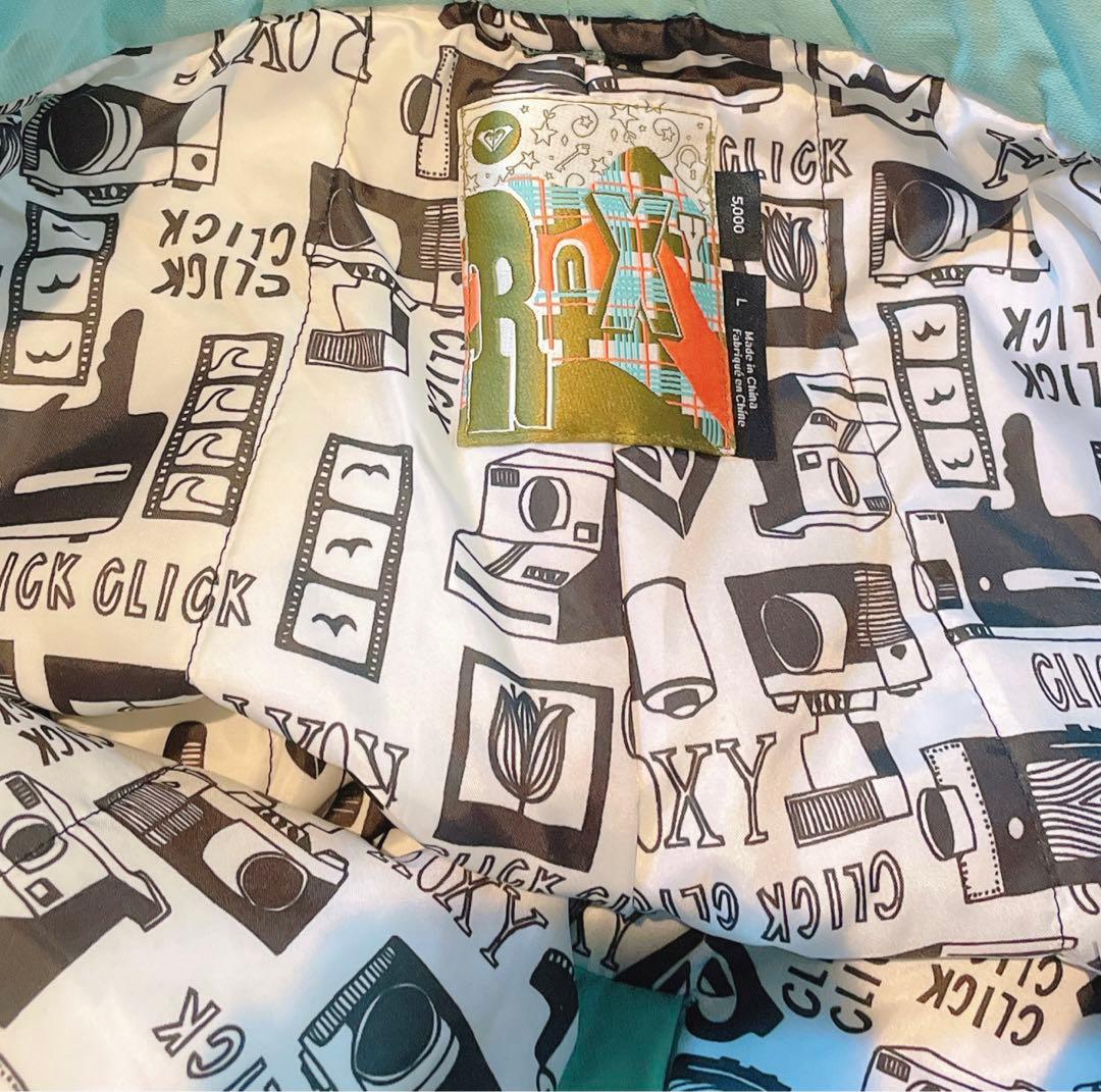 ロキシー 新品 ミントグリーンパンツ スキーウェア スノボウェア パーカー 花柄