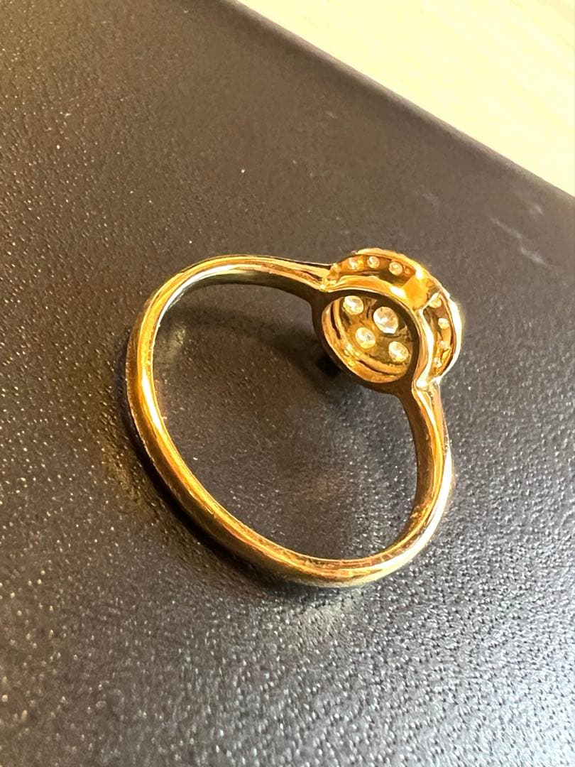 K18 天然ダイヤモンドリング 0.40ct 鑑定カード付き