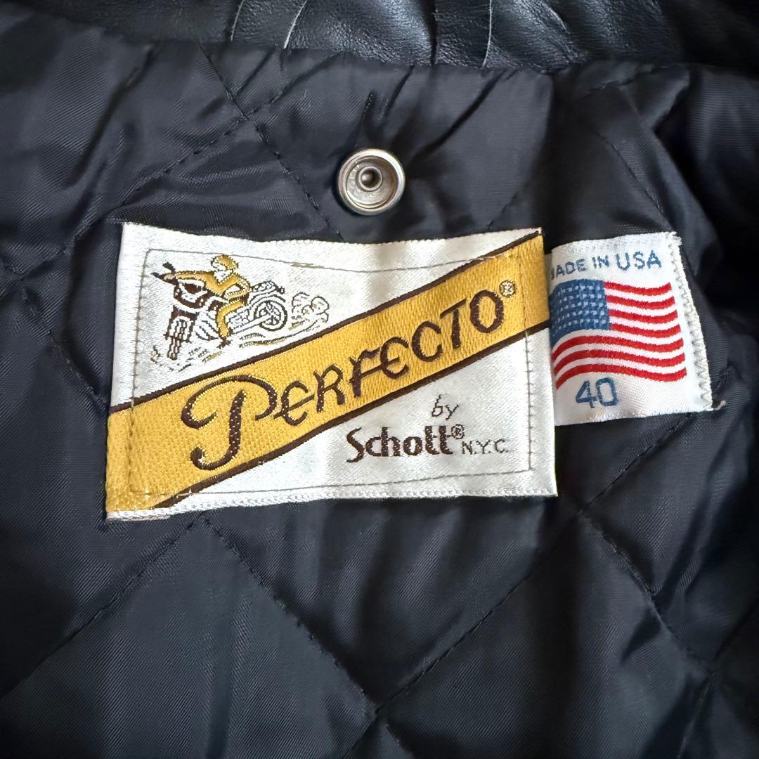 Schott 618 ダブルライダースジャケット ブラック 40