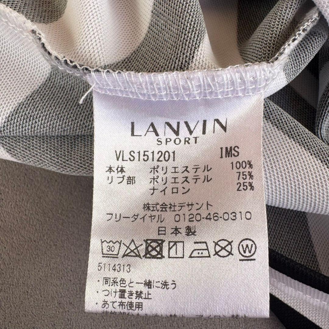 【ランバンスポール】人気ボーダー柄×ラインストーンロゴ 半袖ゴルフポロシャツ3L