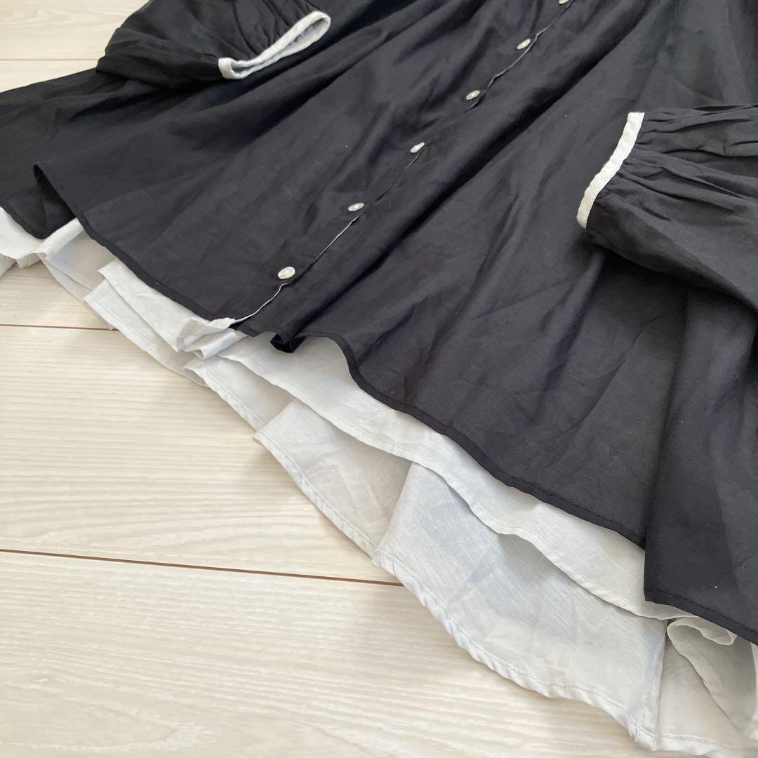 ユティリテ utilite コットンボイル ギャザー リバーシブル ブラウス