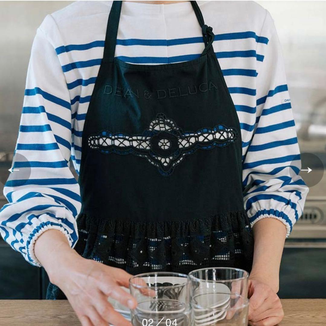 【完売】DEAN&DELUCAXBEAMS レースエプロン ブラック