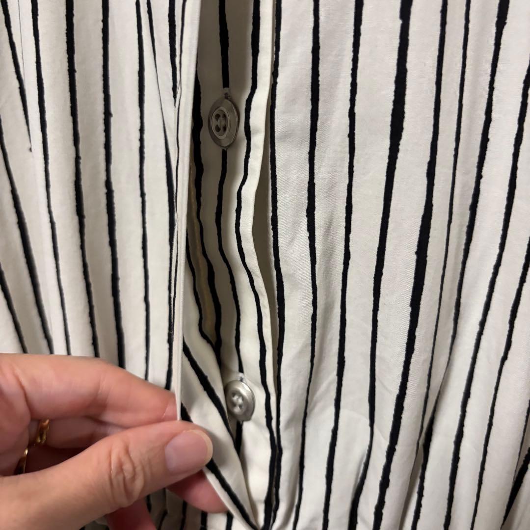 marimekko ストライプ 長袖 ロングシャツワンピース 36